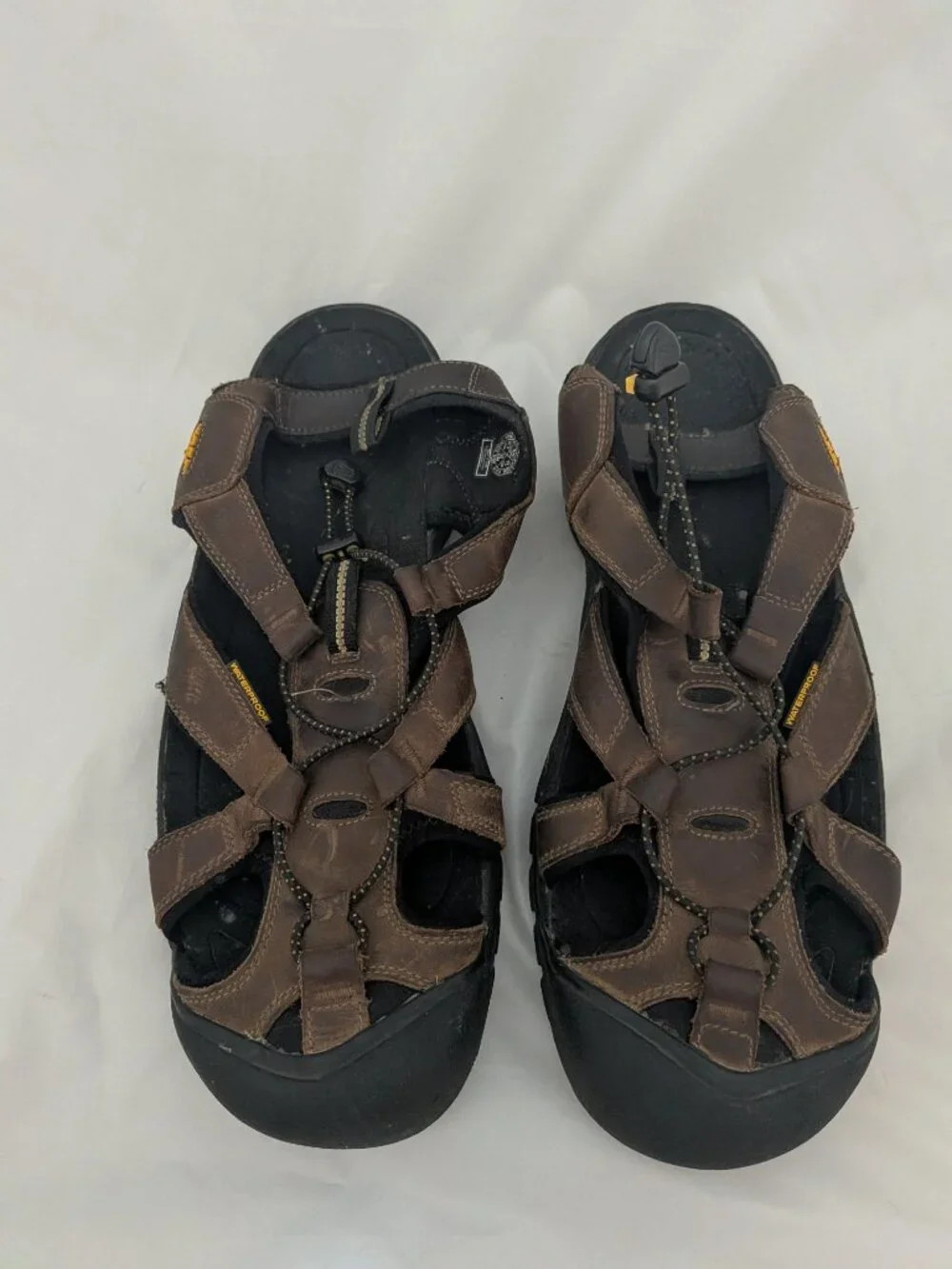 KEEN Men's Brown Leather Waterproof Sandals Size 14